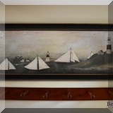 A49. Framed sailboats print. 